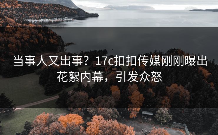 当事人又出事？17c扣扣传媒刚刚曝出花絮内幕，引发众怒